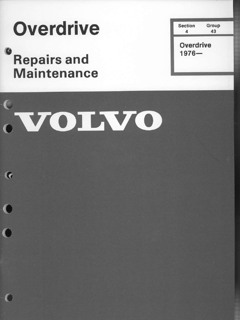 Overdrive Repairs and Maintenance 1976 PDF Cylinder (Engine