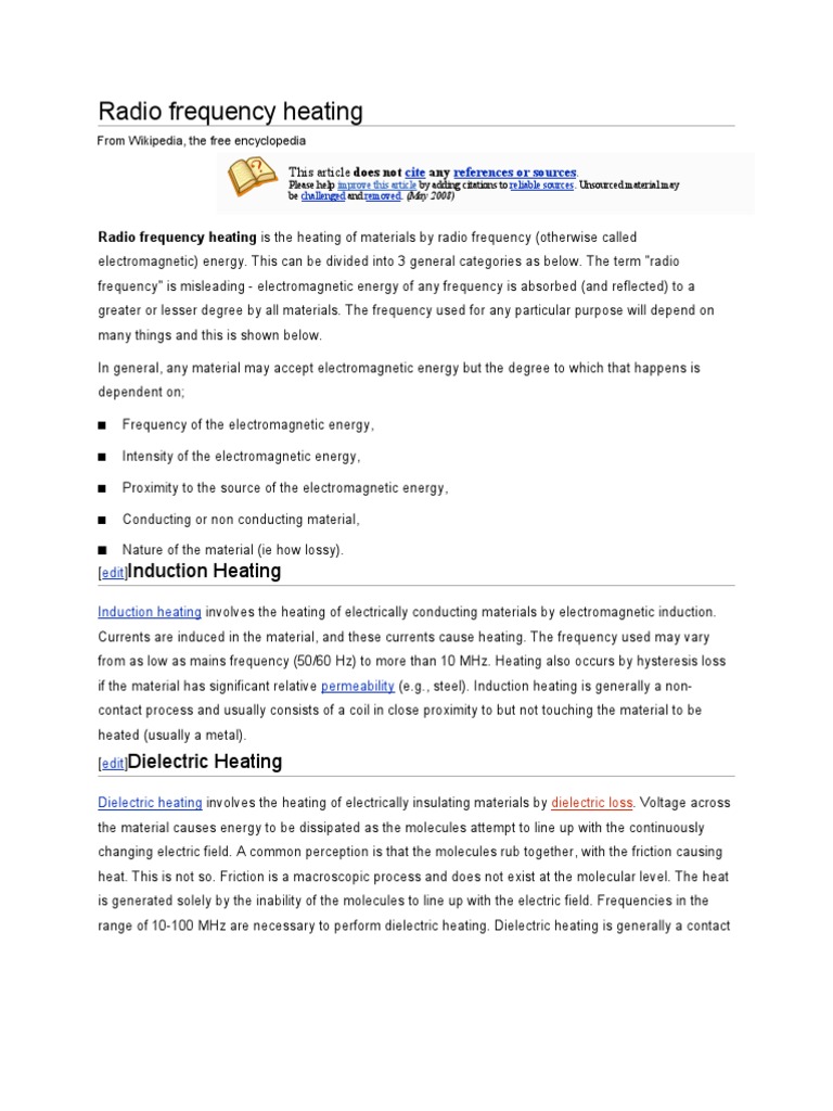Radio Frequency Heating PDF Force