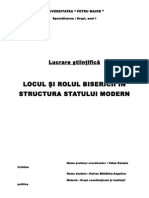 Locul Si Rolul Bisericii in Structura Statului Modern