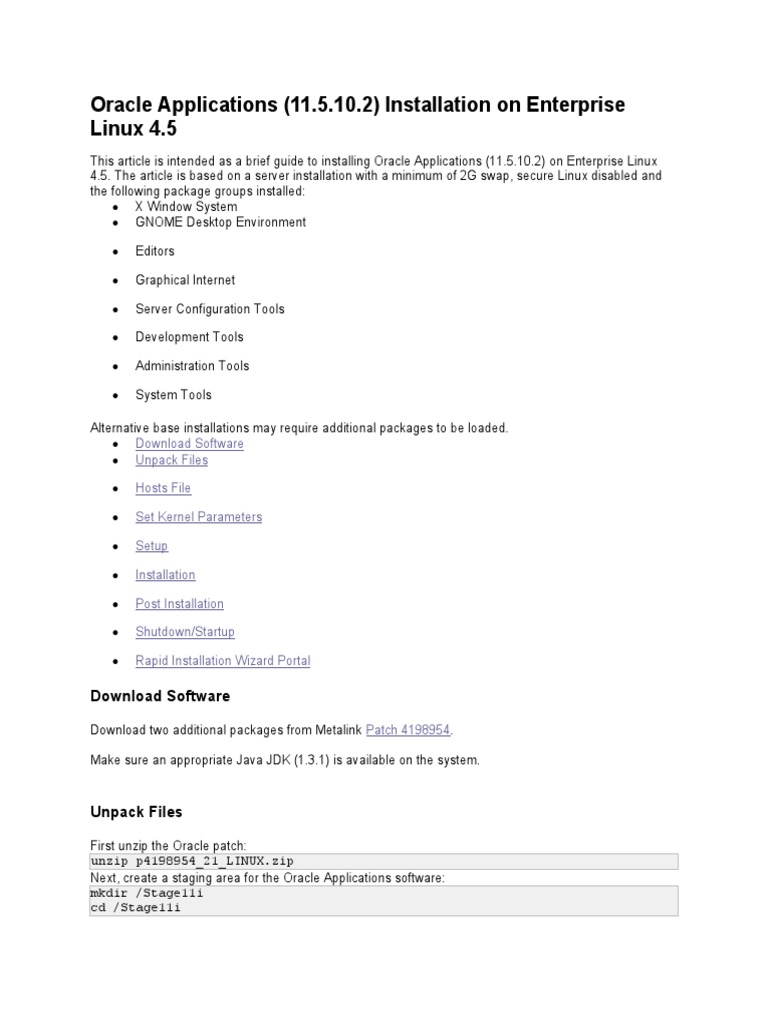 Installing Oracle Apps on Linux 4.5 | PDF | Linux | Oracle Database