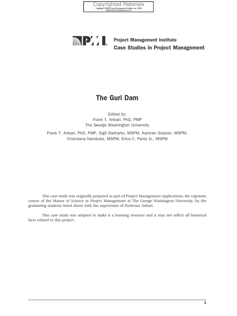 Guri Dam Project Management Case Study | PDF | Project Management ...