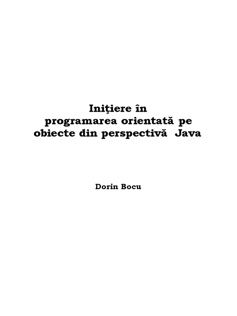 Programare Orientata Pe Obiecte II Bocu | PDF