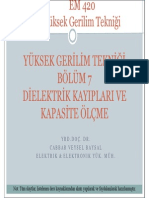 Yüksek Gerilim Tekniği - Erciyes Üniversitesi - Dielektrik Kayıplar Ve Kapasite Ölçümü