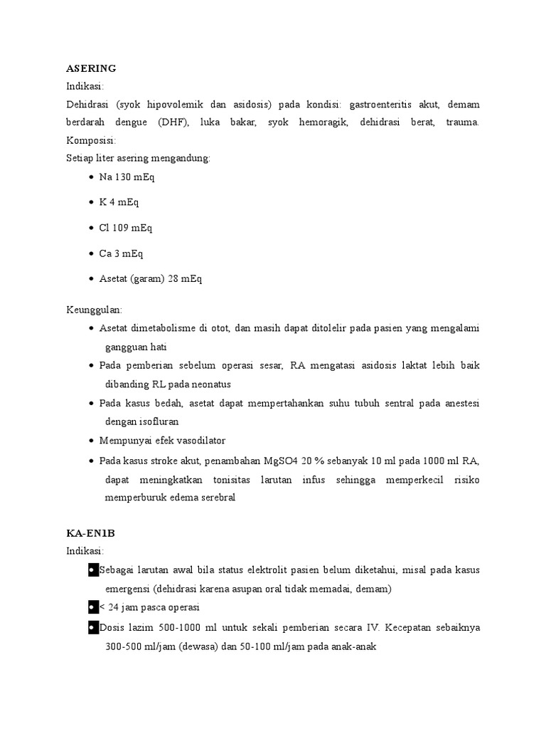 Perbandingan Asering dan Ringer Asetat | PDF