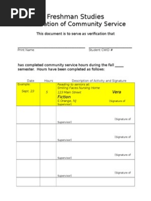 Community Service Form
