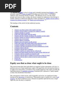 19 Traditional Maxims of Equity Explained (2)