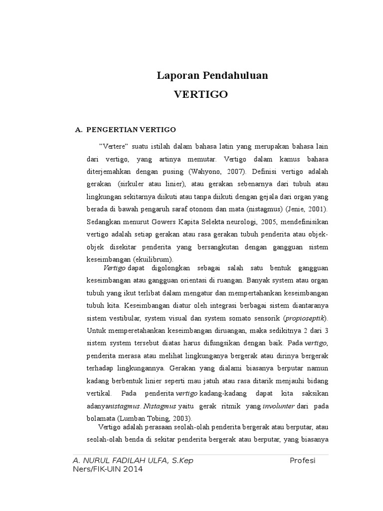 Askep Vertigo