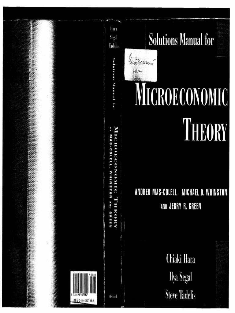 Microeconomic Theory: Andreu Mas-colell, Michael D. Whinston