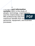 Systems (MIS) Is The Study of