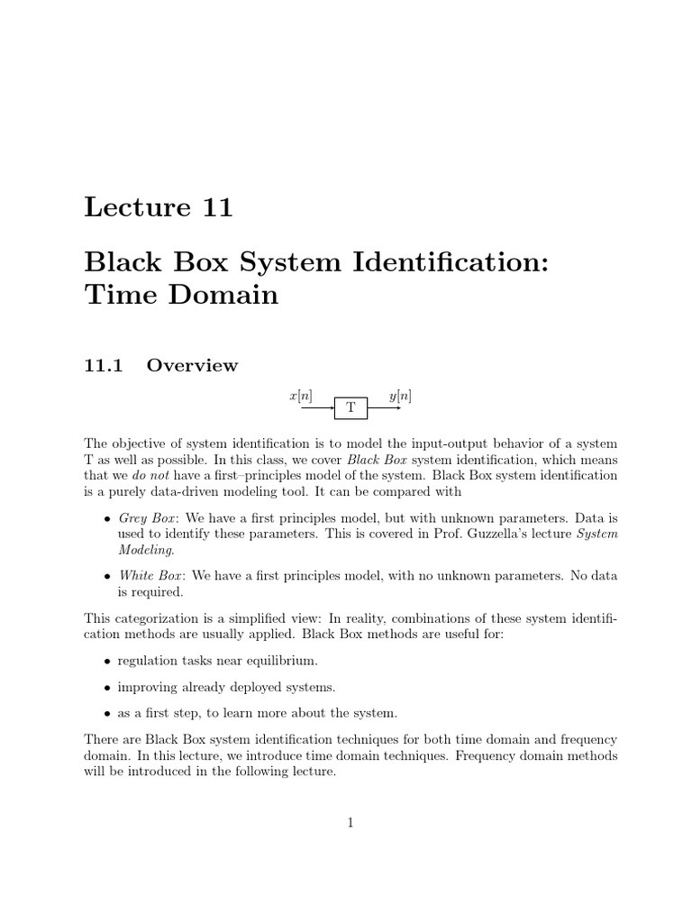 Time Domain Black Box System Identification | PDF | Autocorrelation ...
