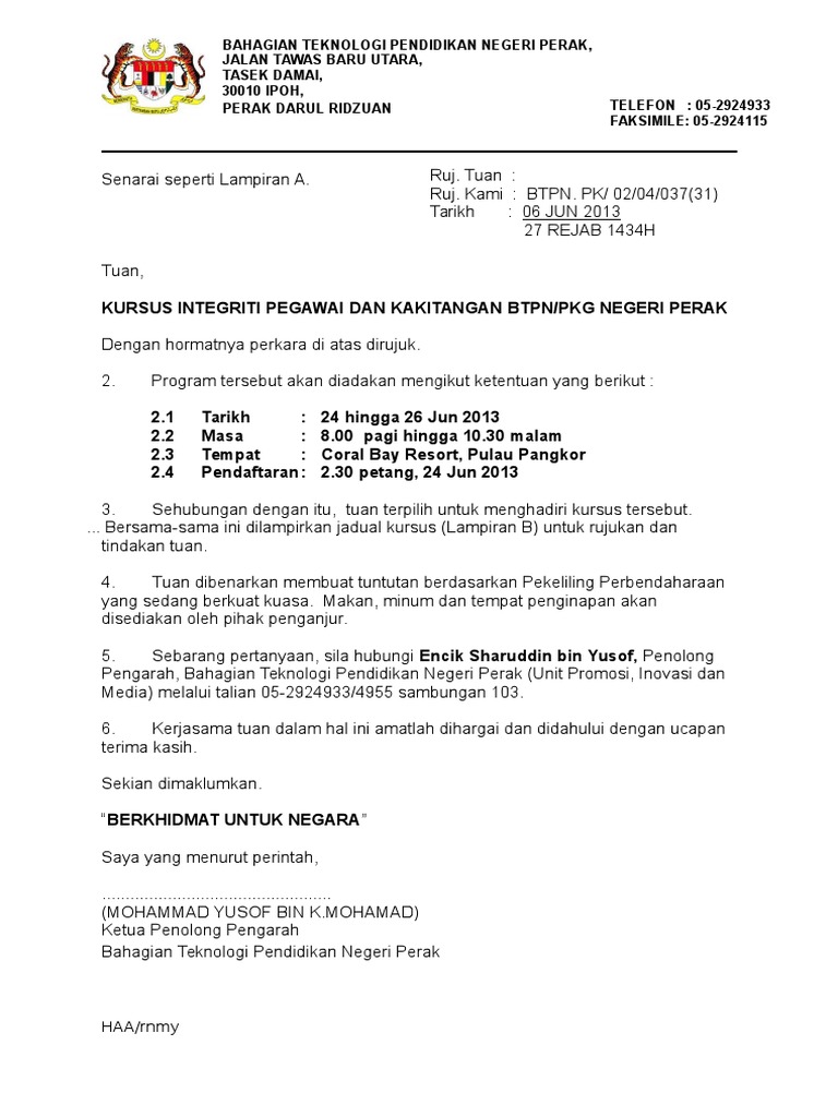 Kr Surat Rasmi Surat Rasmi 2 Edited Pdf
