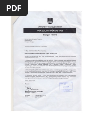Penyeragaman Format Menulis Surat Rasmi Uitm Pdf