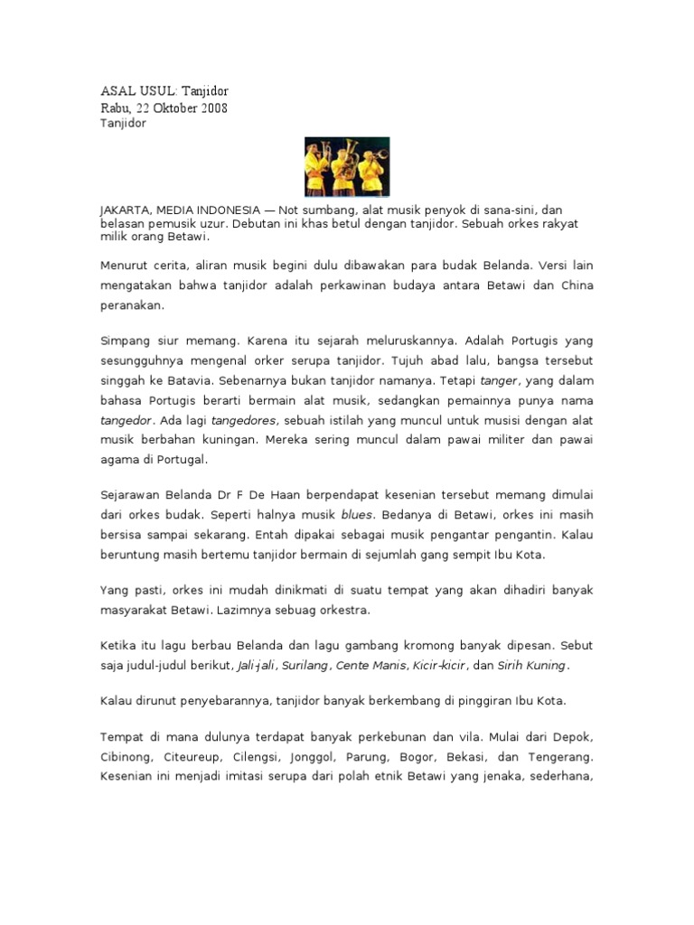 Lagu Kicir Kicir Berasal Dari Provinsi