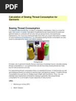 Calculation of Sewing Thread Consumption For Garments