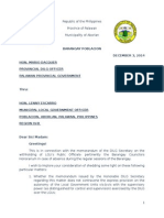 DILG Memorandum on Withholding Barangay Councilors' Honorarium for Absences