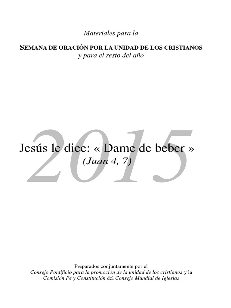Semana de Oración para La Unidad de Los Cristianos 2015 | PDF ...