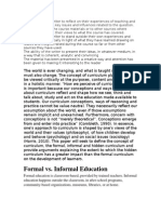 The Ability of The Writer To Reflect On Their Experiences of Teaching and Learning Identifying Key Issues and Influences Related To The Question