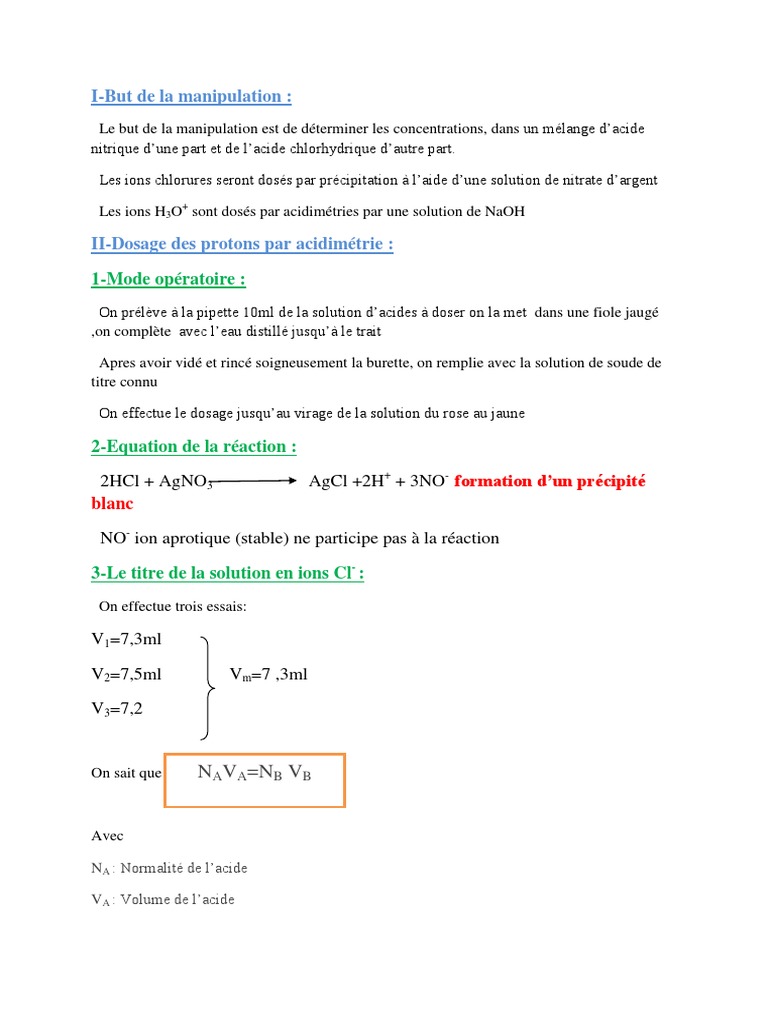 Dosage des acides par précipitation | PDF | Acide | Hydroxyde de sodium