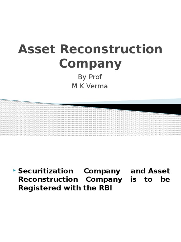 Overview of Asset Reconstruction Companies | PDF