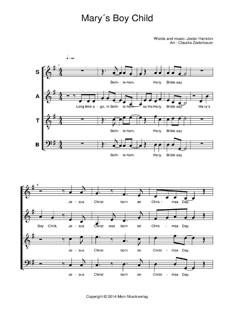 Choir - SATB - Mary S Boy Child | PDF