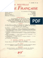 La Nouvelle Revue Francaise N 84 Decembre 1959 Index
