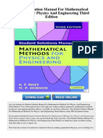 Download Student Solution Manual for Mathematical Methods for Physics and Engineering Third Edition by efrghyjgtrfedrfgthy SN252611605 doc pdf