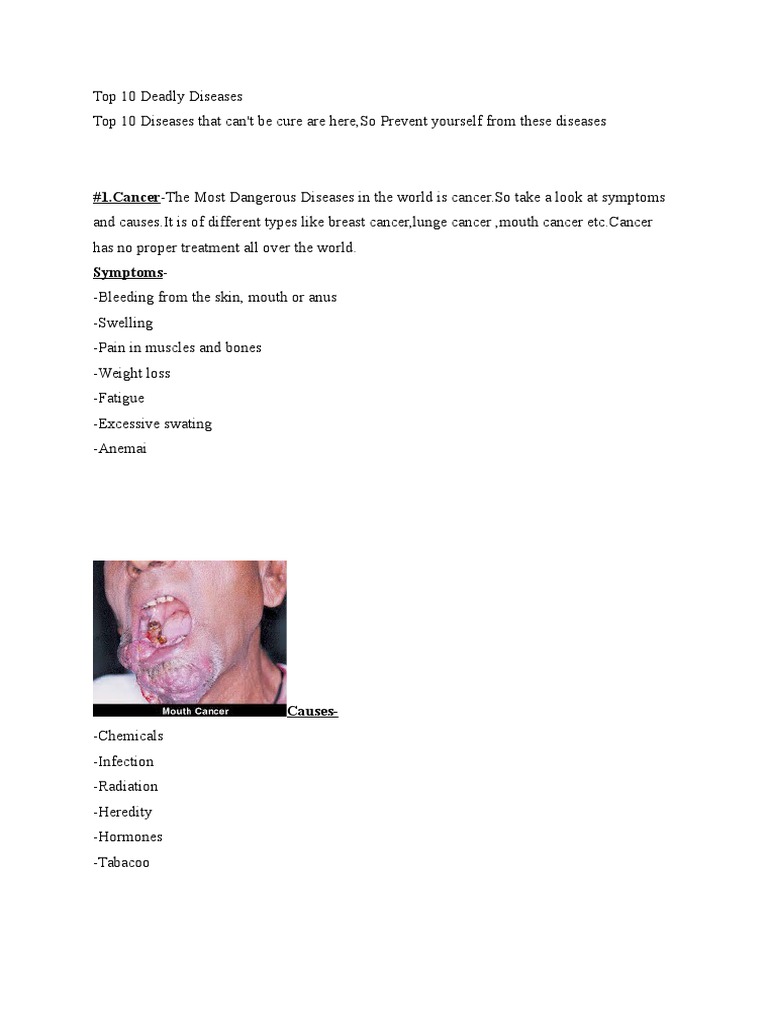 Deadly and Disabling Disorders That Start With D