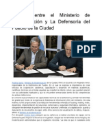 Acuerdo Entre El Ministerio de Modernización y La Defensoría Del Pueblo de La Ciudad
