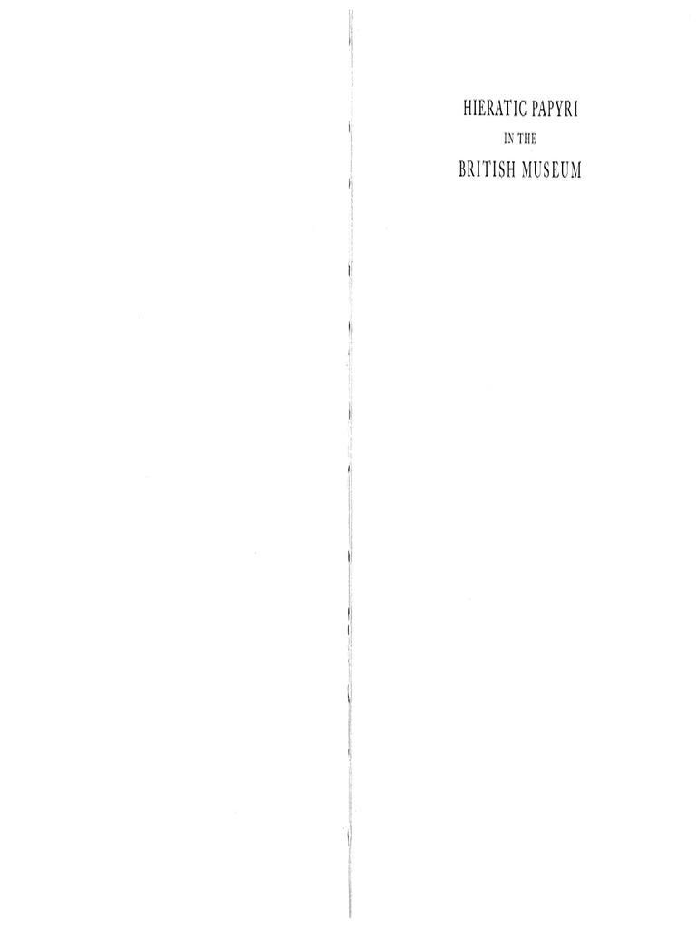 Hieratic Papyri Pdf Egyptian Hieroglyphs Papyrus