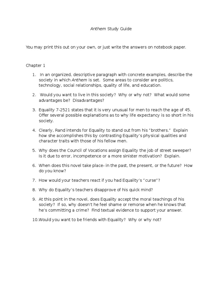 Anthem essays picture