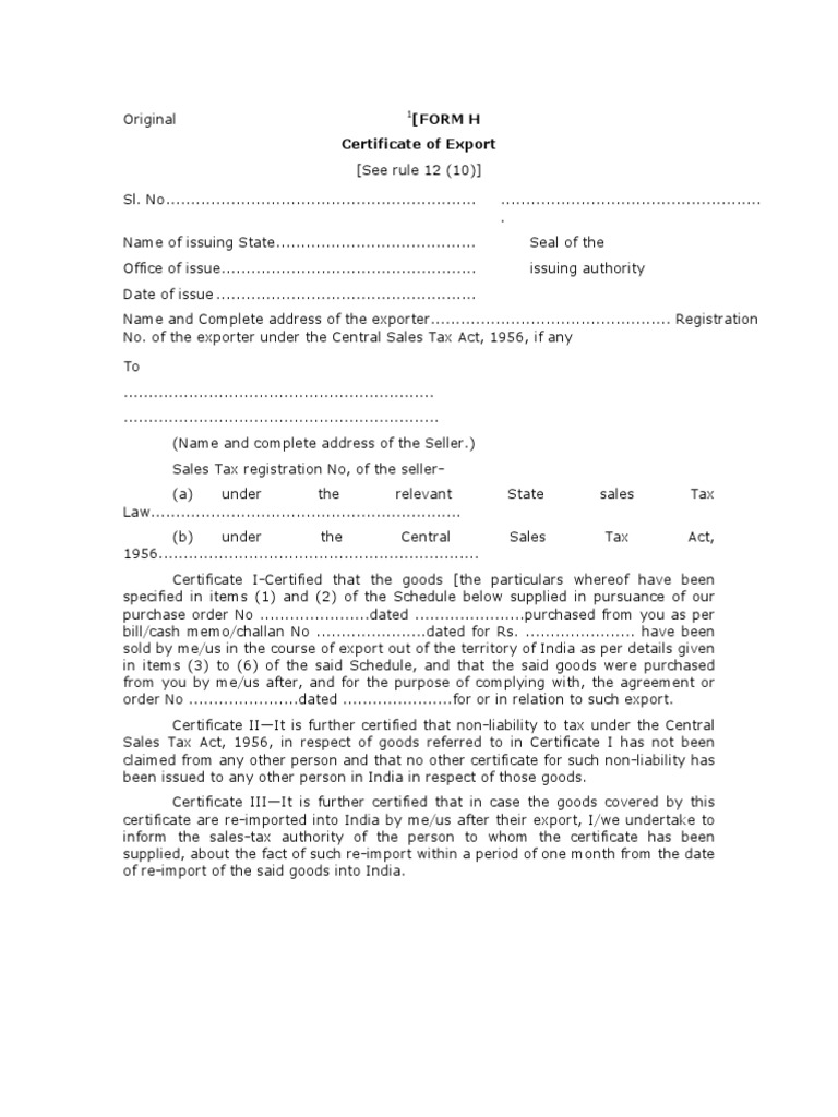 Form H | PDF | Law