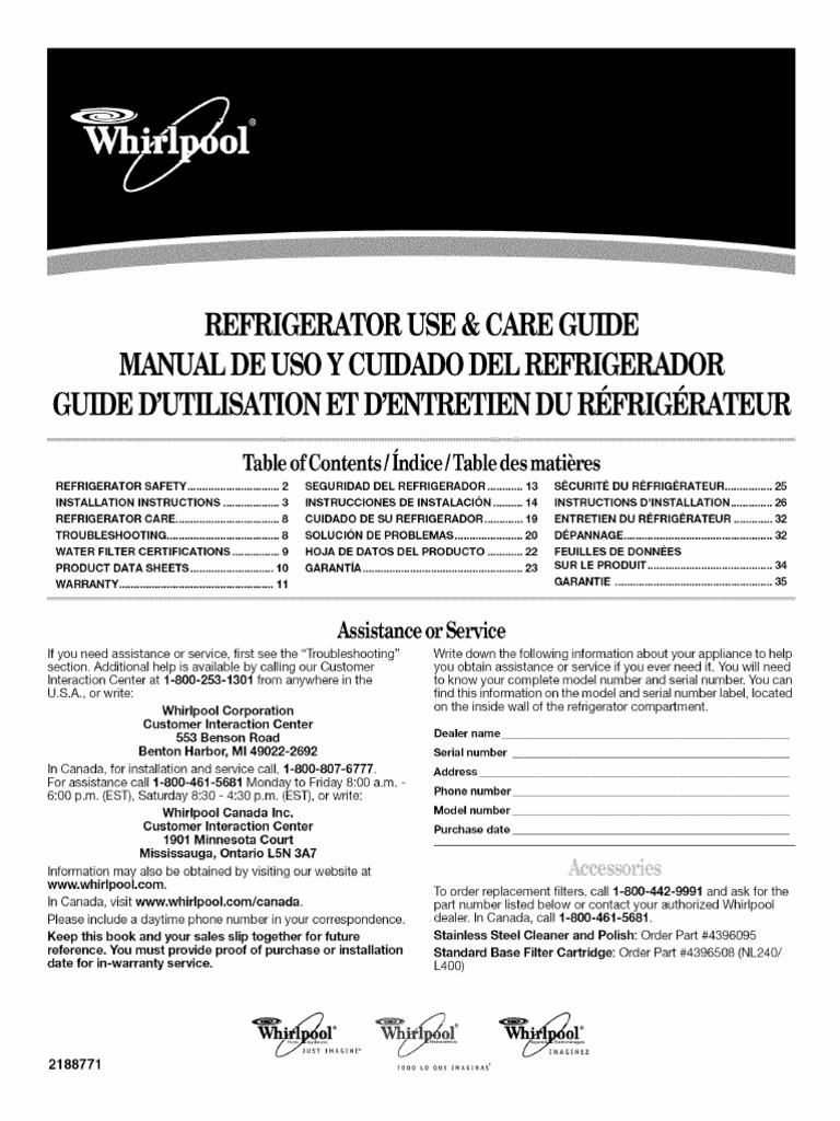 WHIRLPOOL REFRIGERATOR SERVICE MANUAL PDF DOWNLOAD visual data 5