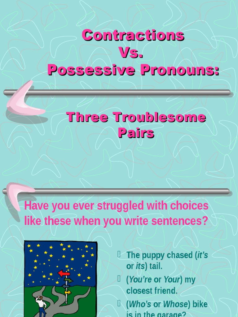 Contractions Vs Possessive Pronouns Linguistics Syntactic Relationships
