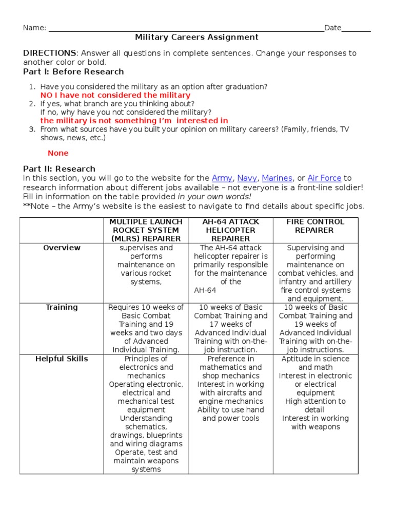 military careers assignment Military United States Army