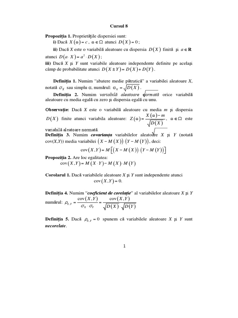 Dispersia, Elemente de Statistica Matematica | PDF