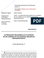 La educación secundaria en el contexto de los cambios de los sistemas educativos latinoamericanos