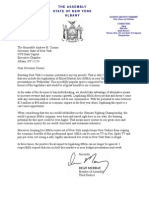 Assemblyman Dean Murray's Letter to Gov. Cuomo