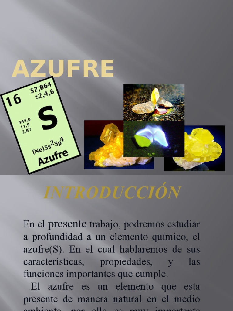 Funciones y características del azufre | PDF | Hormona | Elementos químicos