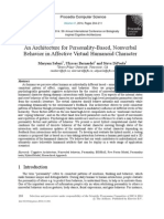 An Architecture for Personality-based, Nonverbal Behavior in Affective Virtual Humanoid Character