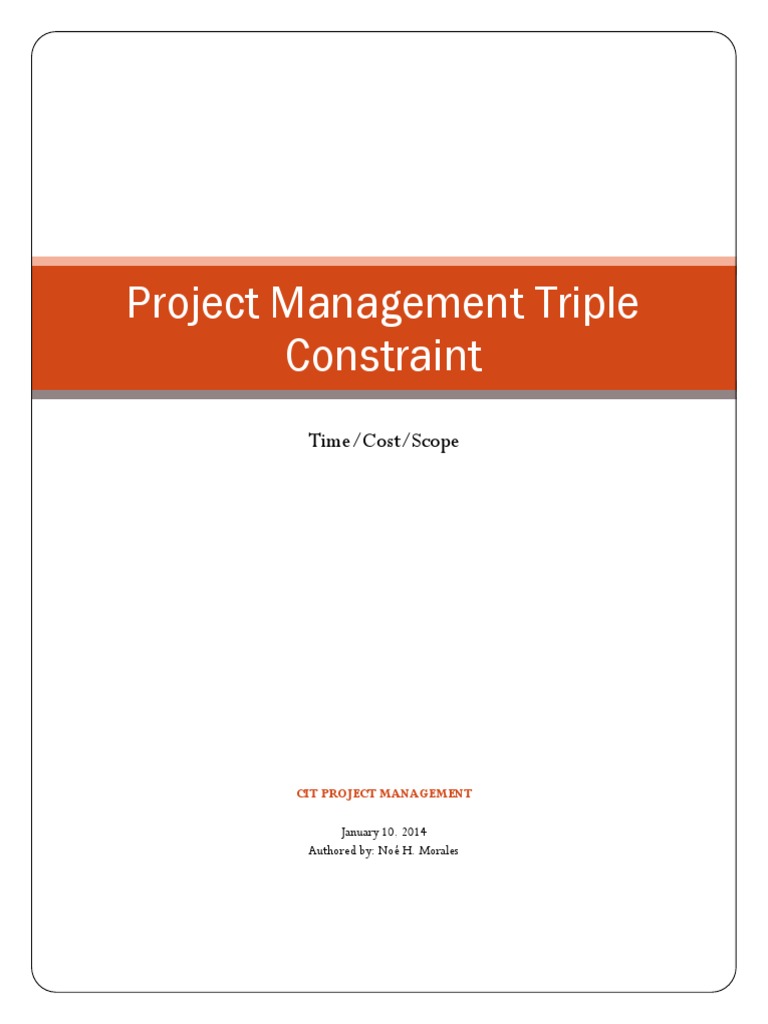 Understanding Project Management Constraints | PDF | Project Management ...