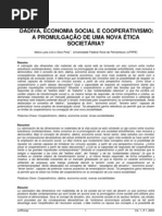 ETICA - DÁDIVA, ECONOMIA SOCIAL E COOPERATIVISMO-A PROMULGAÇÃO DE UMA NOVA ÉTICA SOCIETÁRIA
