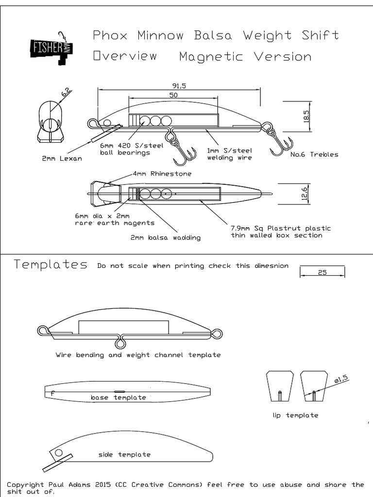 balsa wood fishing lure templates Making Wooden Lures – Fox Chapel B2B Easy Lure Building (Free Pattern!)