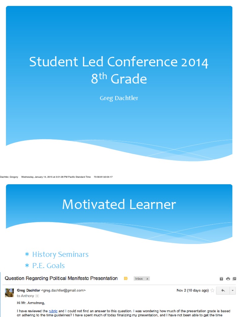 Student Led Conference Presentation | PDF | Career & Growth | Art