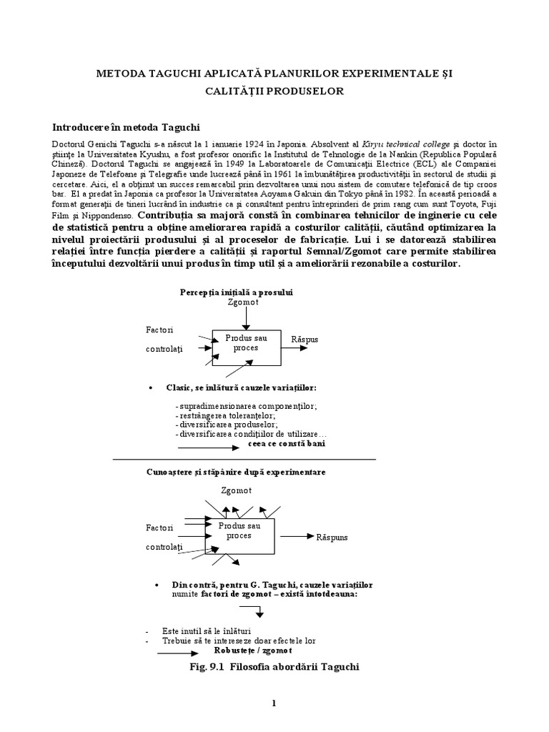 Metoda Taguchi | PDF