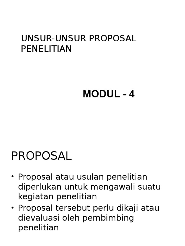 4 Unsurunsur Proposal Penelitian