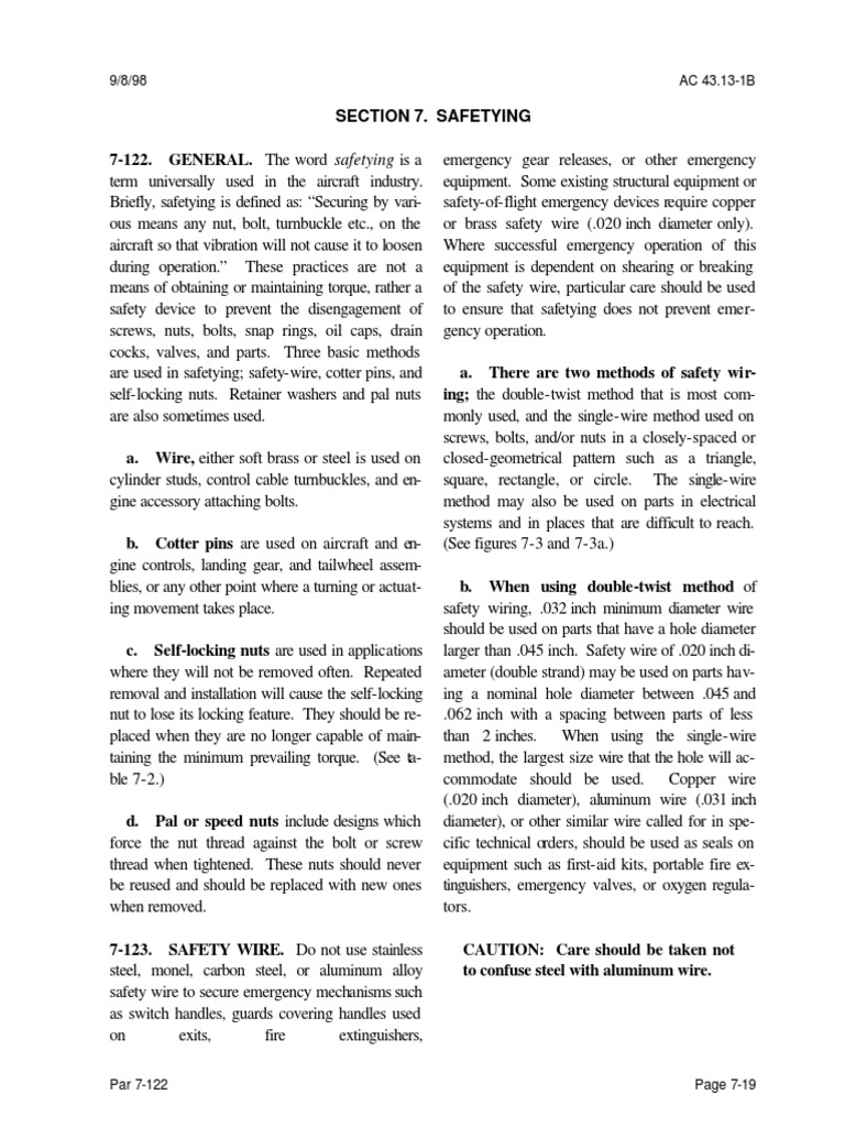 Safety Wiring Methods | PDF | Nut (Hardware) | Screw