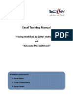 Excel Training Manual: Training Workshop by Sciffer Technologies On "Advanced Microsoft Excel"