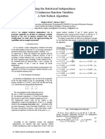 Testing The Statistiscal Independence of Continuous Random Variables. A New Robust Algorithm