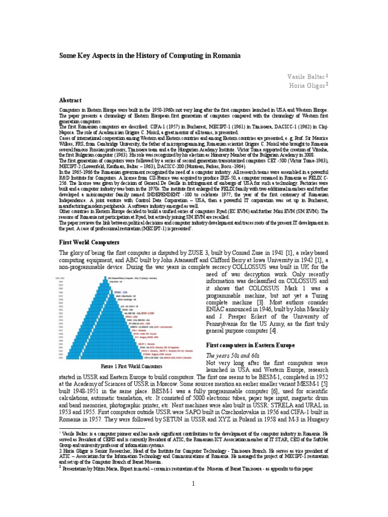 History of Computing in Romania | PDF | Romania | Microcomputers