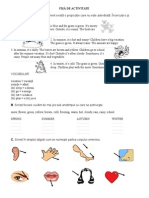 Fisa Cu Corpul Uman,Anotimpuri Haine Si Prepozitii Pentru Clasele 2,3,4